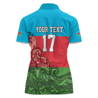 Custom Azerbaijan Football Women Polo Shirt Azerbaijan Pattern Buta