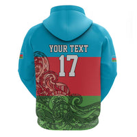 Custom Azerbaijan Football Zip Hoodie Azerbaijan Pattern Buta