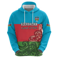 Custom Azerbaijan Football Zip Hoodie Azerbaijan Pattern Buta