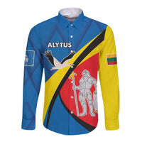 Lithuania Alytus County Long Sleeve Button Shirt Alytaus Apskritis Coat of Arms