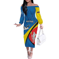 Lithuania Alytus County Off The Shoulder Long Sleeve Dress Alytaus Apskritis Coat of Arms