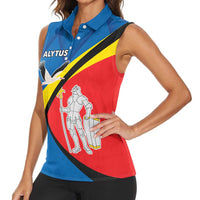 Lithuania Alytus County Women Sleeveless Polo Shirt Alytaus Apskritis Coat of Arms LT17 - Wonder Print Shop