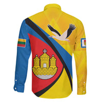 Lithuania Klaipeda Country Family Matching Off The Shoulder Long Sleeve Dress and Hawaiian Shirt Klaipedos Apskritis Coat of Arms - Wonder Print Shop