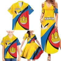 Lithuania Klaipeda Country Family Matching Summer Maxi Dress and Hawaiian Shirt Klaipedos Apskritis Coat of Arms - Wonder Print Shop