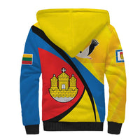 Lithuania Klaipeda Country Sherpa Hoodie Klaipedos Apskritis Coat of Arms - Wonder Print Shop