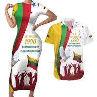 Lithuania Restoration of Independence Day Couples Matching Short Sleeve Bodycon Dress and Hawaiian Shirt 11th March 1990