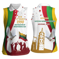 Lithuania Restoration of Independence Day Women Sleeveless Polo Shirt 11th March 1990 LT17 - Wonder Print Shop
