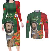 Portugal Day 10th June Couples Matching Long Sleeve Bodycon Dress and Long Sleeve Button Shirt Luis de Camoes Dia da Portugal