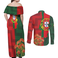 Portugal Day 10th June Couples Matching Off Shoulder Maxi Dress and Long Sleeve Button Shirt Luis de Camoes Dia da Portugal