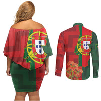 Portugal Day 10th June Couples Matching Off Shoulder Short Dress and Long Sleeve Button Shirt Luis de Camoes Dia da Portugal
