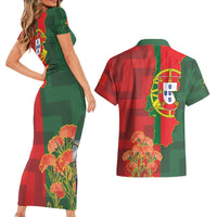 Portugal Day 10th June Couples Matching Short Sleeve Bodycon Dress and Hawaiian Shirt Luis de Camoes Dia da Portugal