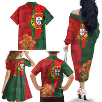 Portugal Day 10th June Family Matching Off The Shoulder Long Sleeve Dress and Hawaiian Shirt Luis de Camoes Dia da Portugal