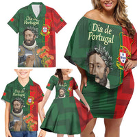 Portugal Day 10th June Family Matching Off Shoulder Short Dress and Hawaiian Shirt Luis de Camoes Dia da Portugal