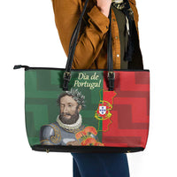 Portugal Day 10th June Leather Tote Bag Luis de Camoes Dia da Portugal