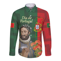 Portugal Day 10th June Long Sleeve Button Shirt Luis de Camoes Dia da Portugal