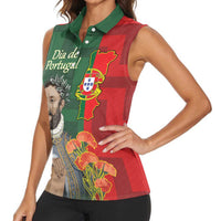 Portugal Day 10th June Women Sleeveless Polo Shirt Luis de Camoes Dia da Portugal