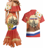 Personalized Russia Day 12th June Couples Matching Mermaid Dress and Hawaiian Shirt Red Square Moscow
