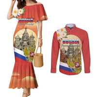 Personalized Russia Day 12th June Couples Matching Mermaid Dress and Long Sleeve Button Shirt Red Square Moscow