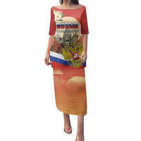 Personalized Russia Day 12th June Family Matching Puletasi and Hawaiian Shirt Red Square Moscow
