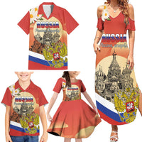 Personalized Russia Day 12th June Family Matching Summer Maxi Dress and Hawaiian Shirt Red Square Moscow