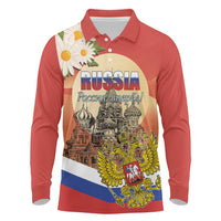 Personalized Russia Day 12th June Long Sleeve Polo Shirt Red Square Moscow