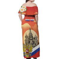 Personalized Russia Day 12th June Off Shoulder Maxi Dress Red Square Moscow