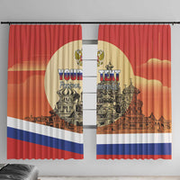 Personalized Russia Day 12th June Window Curtain Red Square Moscow