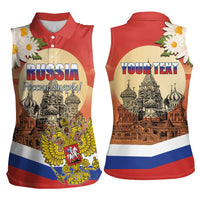 Personalized Russia Day 12th June Women Sleeveless Polo Shirt Red Square Moscow
