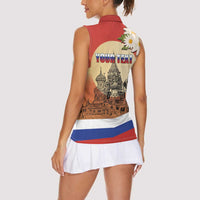 Personalized Russia Day 12th June Women Sleeveless Polo Shirt Red Square Moscow