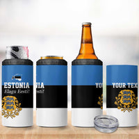 Personalized Estonia Flag Day 4 June 4 in 1 Can Cooler Tumbler Elagu Esti!
