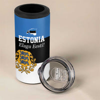 Personalized Estonia Flag Day 4 June 4 in 1 Can Cooler Tumbler Elagu Esti!
