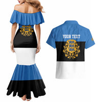 Personalized Estonia Flag Day 4 June Couples Matching Mermaid Dress and Hawaiian Shirt Elagu Esti!