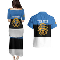Personalized Estonia Flag Day 4 June Couples Matching Puletasi and Hawaiian Shirt Elagu Esti!