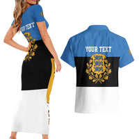 Personalized Estonia Flag Day 4 June Couples Matching Short Sleeve Bodycon Dress and Hawaiian Shirt Elagu Esti!