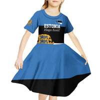 Personalized Estonia Flag Day 4 June Kid Short Sleeve Dress Elagu Esti!