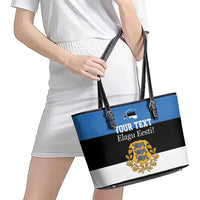 Personalized Estonia Flag Day 4 June Leather Tote Bag Elagu Esti!