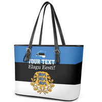 Personalized Estonia Flag Day 4 June Leather Tote Bag Elagu Esti!