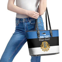 Personalized Estonia Flag Day 4 June Leather Tote Bag Elagu Esti!