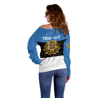 Personalized Estonia Flag Day 4 June Off Shoulder Sweater Elagu Esti!