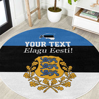 Personalized Estonia Flag Day 4 June Round Carpet Elagu Esti!