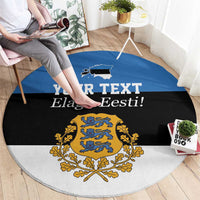 Personalized Estonia Flag Day 4 June Round Carpet Elagu Esti!