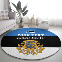 Personalized Estonia Flag Day 4 June Round Carpet Elagu Esti!
