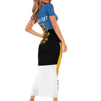 Personalized Estonia Flag Day 4 June Short Sleeve Bodycon Dress Elagu Esti!