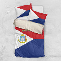 Personalized Sint Maarten Flag day Bedding Set Semper progrediens Flag Style