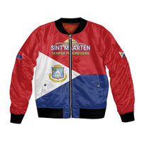 Personalized Sint Maarten Flag day Bomber Jacket Semper progrediens Flag Style