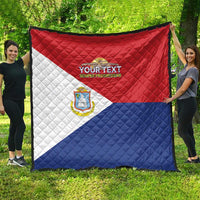 Personalized Sint Maarten Flag day Quilt Semper progrediens Flag Style