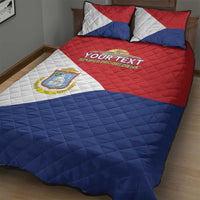 Personalized Sint Maarten Flag day Quilt Bed Set Semper progrediens Flag Style