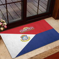 Personalized Sint Maarten Flag day Rubber Doormat Semper progrediens Flag Style