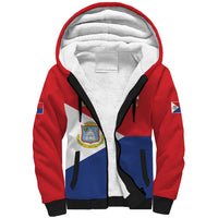 Personalized Sint Maarten Flag day Sherpa Hoodie Semper progrediens Flag Style