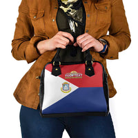 Personalized Sint Maarten Flag day Shoulder Handbag Semper progrediens Flag Style